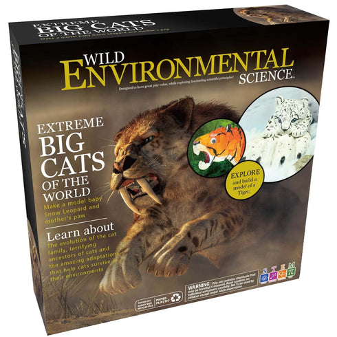 WILD ENVIRONMENTAL SCIENCE Extreme Big Cats of the World, Create and Customize Models and Dioramas for Ages 6+