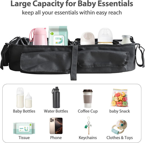 Liznkjious GT2, Double Stroller Organizer, Parent Console Double Baby Stroller Accessories Compatible with Jeep