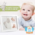 Set Baby Handprint Footprint Keepsake Kit and Organic Burp Cloth Bundle