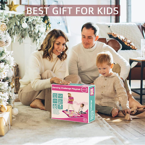 3-12, 3 SUNLIN Dance Mat - Rhythm Step Play Mat - Dance Game Toy Pad with LED Lights, Gift for Kids Girls Adjustable