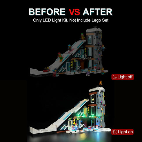 LED Lighting Kit for Lego City Ski and Climbing Center - Compatible with Lego 60366 Building Block Models (Not Include