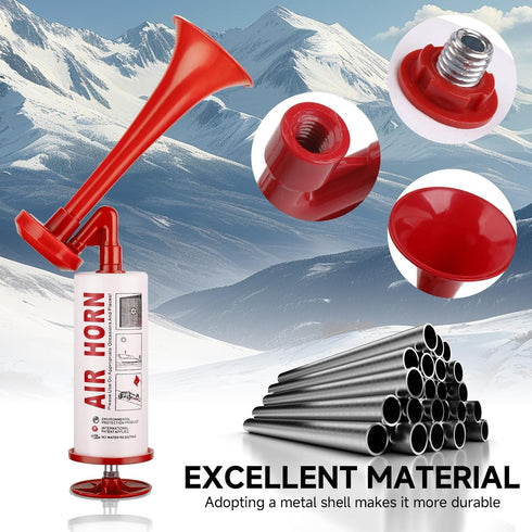 2pcs Reusable Air Horn, BANHAO Aluminum Handheld Air Pump Horn Loud Safety Horns for Boats Sports Events Loud Party