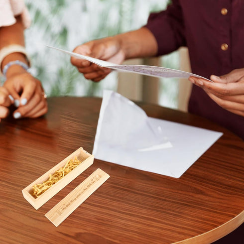 PRETYZOOM Wooden Pregnancy Test Keepsake Box Delicate Announcement Storage Case for Newborn Memories Charming