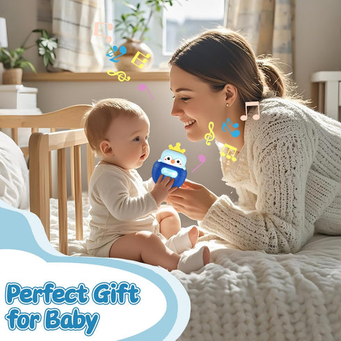Yaozyety 3-12 Baby Penguin Wobble Toys, Infant Roly-Poly Tumbler Musical Wobbler, Babies Sensory Development & Teething