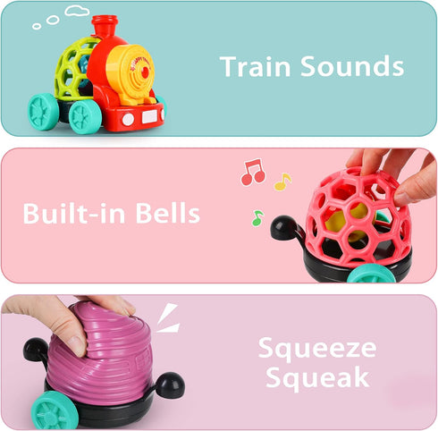 6-12 7 8 9 10 11 18 1 2 iPlay, iLearn Baby Toy Train, Infant Soft Cars for Month Boy, Musical Push N Go Truck, Toddler