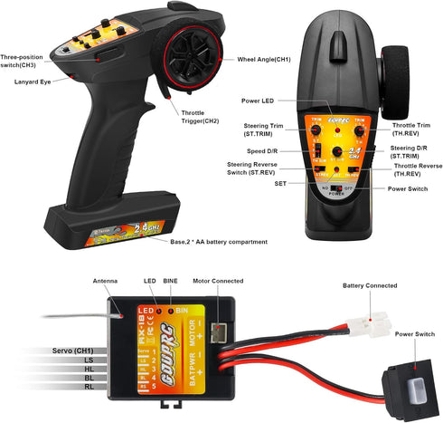 2 1 3CH 2.4GHz SCX24 GOUPRC in ESC & Receiver with RC Transmitter ESC Remote Controller Receiver Combo for Axial RC Car