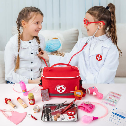 34 Playset 3-5 3+ Doctor Kit for Kids, Pcs Kids Doctor Kit for Toddlers with Medical Storage Bag & Real Stethoscope