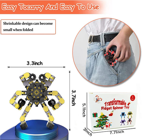 Sengtin 18pcs Random Fidget Spinners,DIY Deformable Robot Fingertip Toys,Decompression Spinner,Deformable Creative