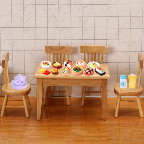 Thildani 80 1:12 Set Pcs Mini Food Miniature Dollhouse Accessories - Scale Small Doll Food Decor Mini Kitchen & Tiny