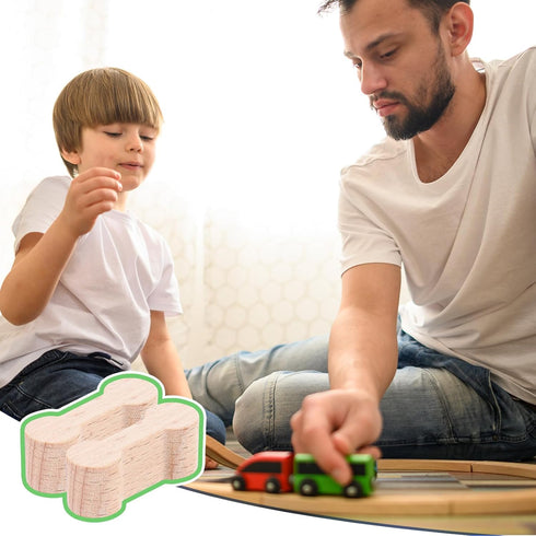Styquenzer 20pcs Wooden Train Track Dog Bone Connectors, Wooden Train Dog Bones Accessories, Wooden Train Track Pieces