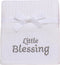 Cotton Knit Baby Blanket with Embroidery, Little Blessings, 30 in. x 40 in., White, Unisex