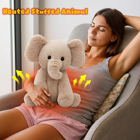 Kids,12.5inch Easfan Microwavable & Weighted Stuffed Animals Elephant Plushie for Warmth-Comfort Cute Soft Plush Toys