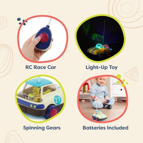 B. toys Rally Ripster Remote Control Car, Light-Up Toy Vehicle for Toddlers, Kids 12 Months +