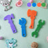 TYRY.HU Baby Teething Toys, BPA Free Silicone Baby Molar Teether Chew Toys, Hammer Wrench Spanner Pliers, 4 Packs