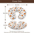 KuphiL10C Halloween Pumpkin Bats Stars Pattern Nursing Pillow Cover, Unisex Fall Autumn Holiday Removable Breastfeeding
