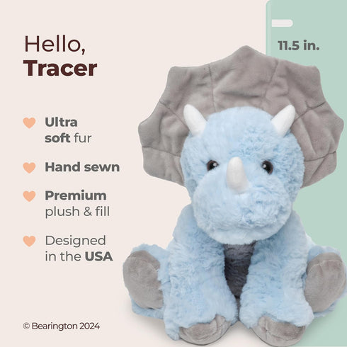 Tracer the Triceratops Plush Dinosaur Toy for Kids
