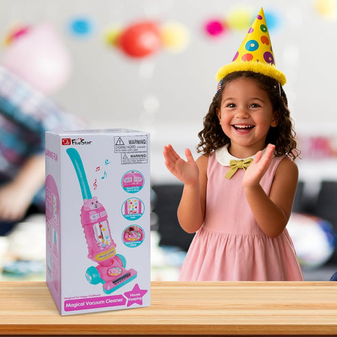 1-3, 18M+ FS Kids Vacuum Toy That Really Works with Lights & Sounds, Pretend Play Toy Vacuum for Toddlers Toddler