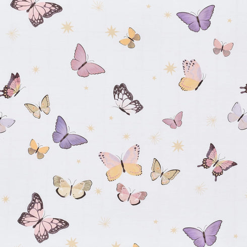 100% Lambs & Ivy Butterfly Dreams Breathable Cotton Fitted Baby Crib Sheet