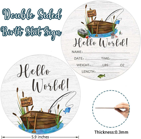 Fishing Baby Milestone Blanket with Birth Stat Sign, Monthly Growth Chart for New Moms Baby Shower
