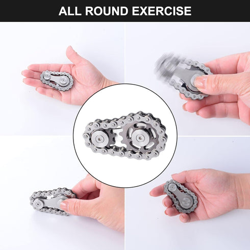 Osteczz Bike Chain Gear Fidget Spinner, Metal Sprocket Chain Fidget Toy Stress Anxiety Relief Fidget Toy Finger