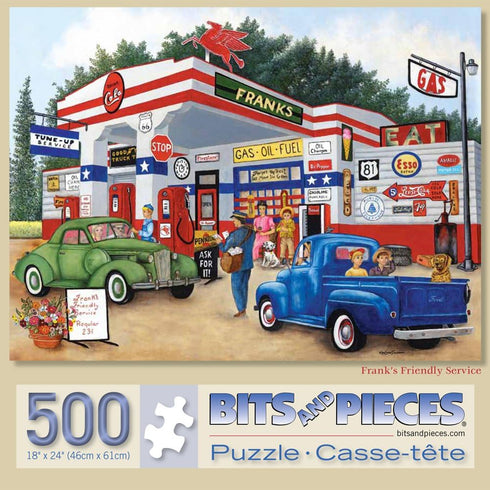 Bits and Pieces - 500 Piece Jigsaw Puzzle for Adults - Americana Summer - Frank's Friendly Service Jigsaws by Artist Kay Lamb Shannon – 18” x 24”