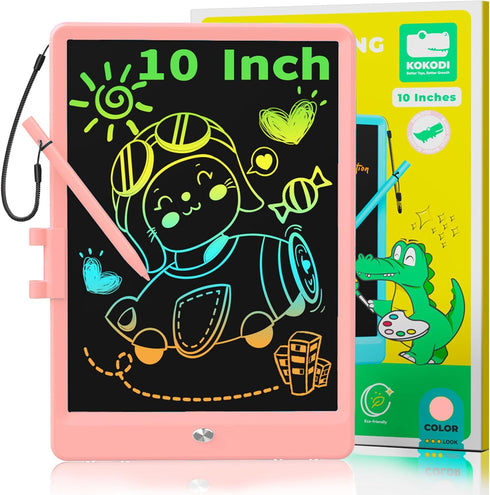 KOKODI LCD Writing Tablet, 10 Inch Colorful Doodle Board, Valentines Day Gifts for Kids, Erasable Drawing Pad