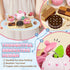 Wooden Tea Set for Little Girls, Birthday Gift for 2-4 Year Old, Play Food Sets for Kids Kitchen Accessories