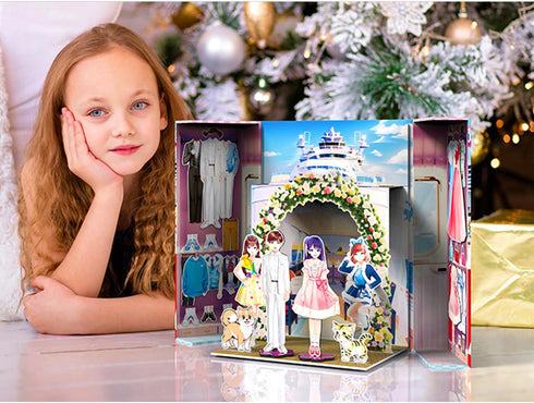 Magnetic Dress Up Paper Doll Game Toys, Dollhouse Magnet Clothes Puzzles for 3+ Year Old Girls