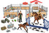 Horse Stable Playset, Horse Toys Set with Rider, Farm Animal Figurines for Kids 3-10, Christmas Birthday Gifts