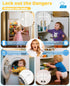 Roocickee 10 Pack 3M Cabinet Locks Baby Proofing, Child Proof Cabinet Locks with Adhesive - Easy Installation