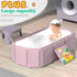 NARUNING Baby Foldable Children's Bathtub, Portable Non-Slip Shower Tray for Kids, Toddler Bath Tub with Drain Plug