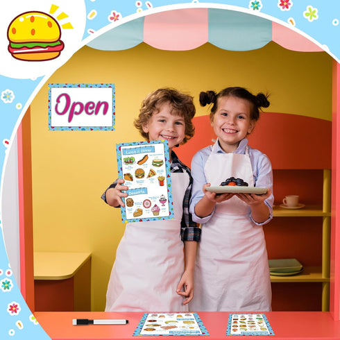 6 Set, 4 1 1 Pcs Play Restaurant Menus for Kids Pretend Restaurant Order Pad Food Menu Kitchen Diner Toy Pretend Menu