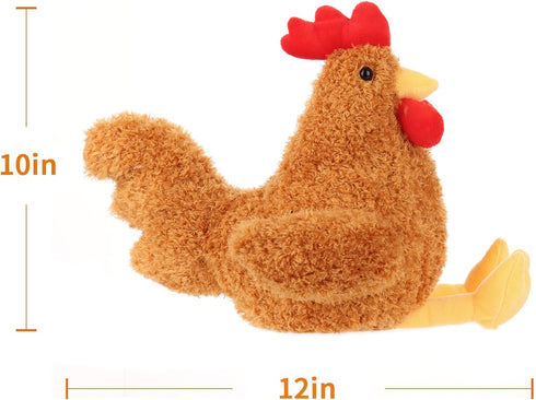 Rooster,10Inches) Apricot Lamb Toys Plush Ginger Rooster Stuffed Animal Soft Cuddly Perfect for Child (Ginger