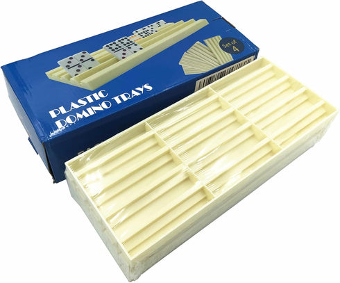 Yuanhe 4 Pack Plastic Domino Holders, Organizer Trays for Classic Board Games