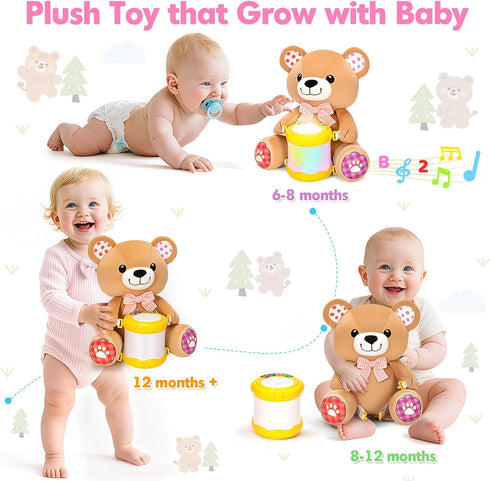 6-12 6+ Hodurgyi Baby Toys Months, Bear Musical Plush with Lights,ABCs,Animal Sounds, Numbers, Infant Early Learning