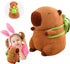 Emoin Capybara Plush Toys - Kawaii 9 Inch Capybara Plushie with Turtle Backpack, Soft Doll for Baby Boys Girls
