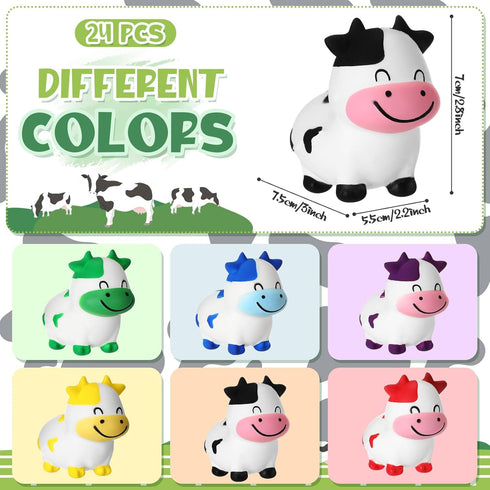 24 Wettarn Pcs Cows Party Favors Cows Foam Stress Toy Fidget Toy Bulk Cute Farm Animal Party Favors Gift Supplies