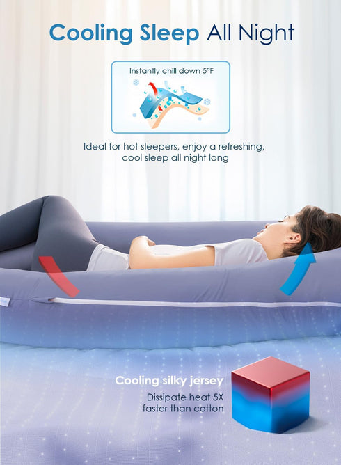 55 Inch QUEEN ROSE Pregnancy Pillow, U Shaped Full Body Pillows for Sleeping Support, Maternity Pillow for Pregnant