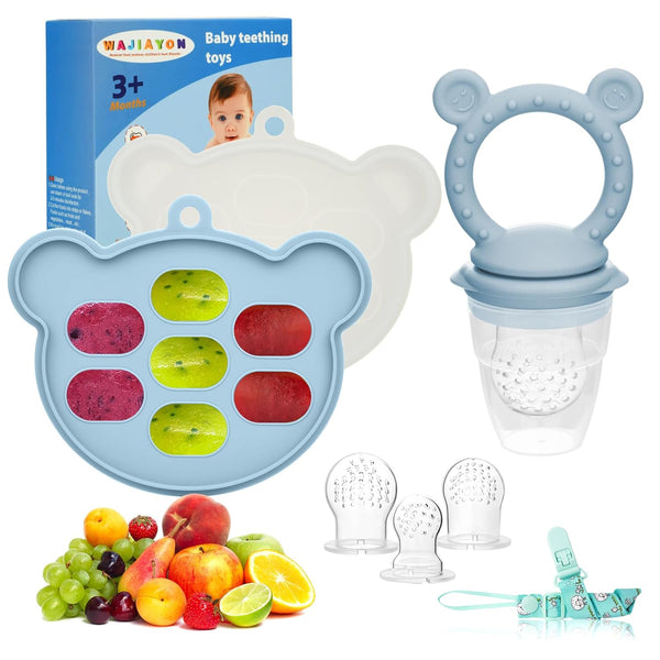 WAJIAYON Baby Breastmilk Popsicle Molds & Fruit Feeder (2 Pack), Baby Food