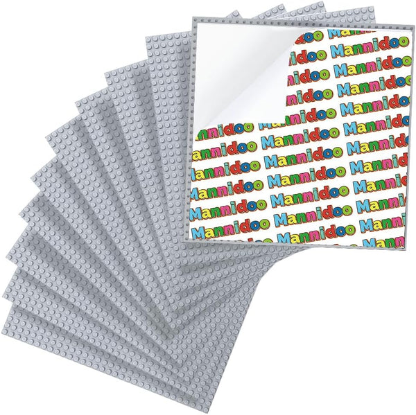 MANNIDOO Peel-and-Stick Baseplates, 10 Packs 10" x 10 Classic Adhesive Building Base