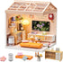 Miniature Living Room DIY Kit 92Pcs 1:24 Scale Dollhouse Furniture with LED