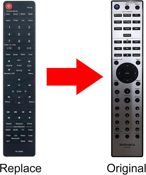 RC-906S Replace Remote Control for Integra Receiver DTM-7 DTM-6 DTM-40.7