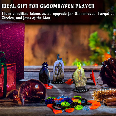 Condition Tokens Set of 60 Acrylic Status Effects Markers, Game Accessories for Gloomhaven, Forgotten Circles