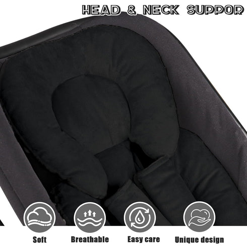GFU Infant Car Seat Insert Head and Body Support, Reversible Newborn Insert for Carseat with Strap Pads, Soft Stroller