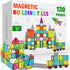 Paaxido Magnetic Tiles - 130PCS Magnetic Blocks for Kids, Magnet Tiles Building
