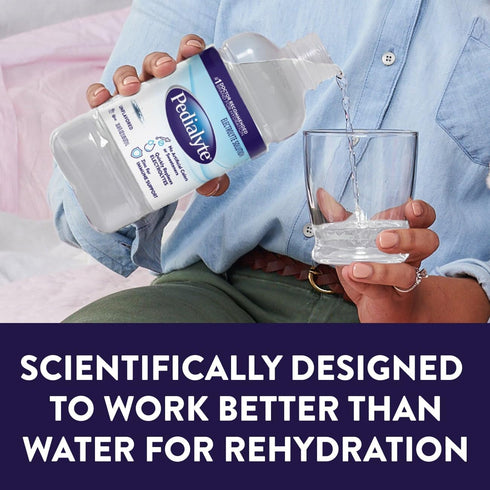 1 Pack 4 Pedialyte Electrolyte Drink, Hydration Drinks for Kids & Adults, Unflavored, Liter
