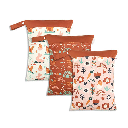 Bottone 3pcs Baby Nappy Bag Reusable Dry Wet Bag Diaper Underwear Washable Wet
