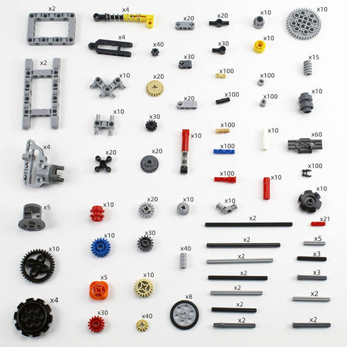 1533 Set PCS Technical Parts Building Block Accessories Vehicles Gears Cross Axles Wheels Connector Pieces Chain Link