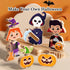 HUZU Halloween Snap Together Dress Up Building Blocks, Witch Vampire Skeleton Pumpkin Characters, STEM Gift for Kids