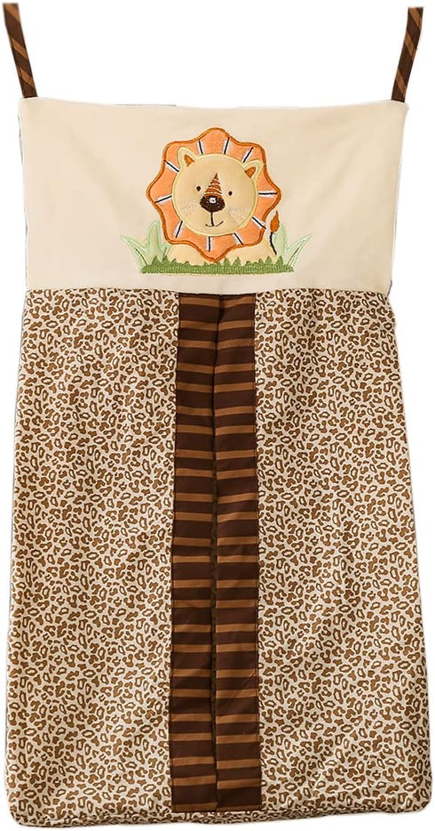 CribMATE African Lion Themed Diaper Organizer (Golden-Brown, Animal Print)